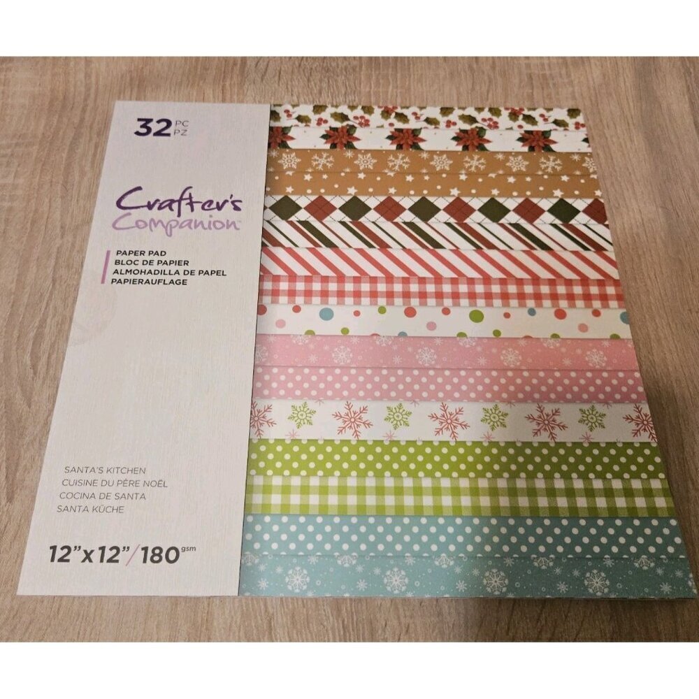 Crafters Companion Paper Pad Cardstock Santa's Kitchen Holiday 12x12 180gsm